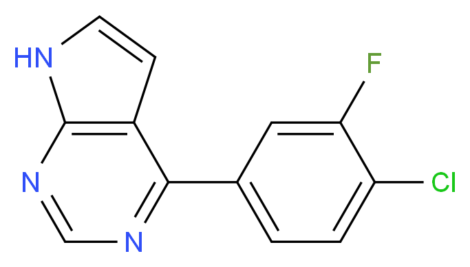 4-(4-chloro-3-fluorophenyl)-7H-pyrrolo[2,3-d]pyrimidine_分子结构_CAS_)