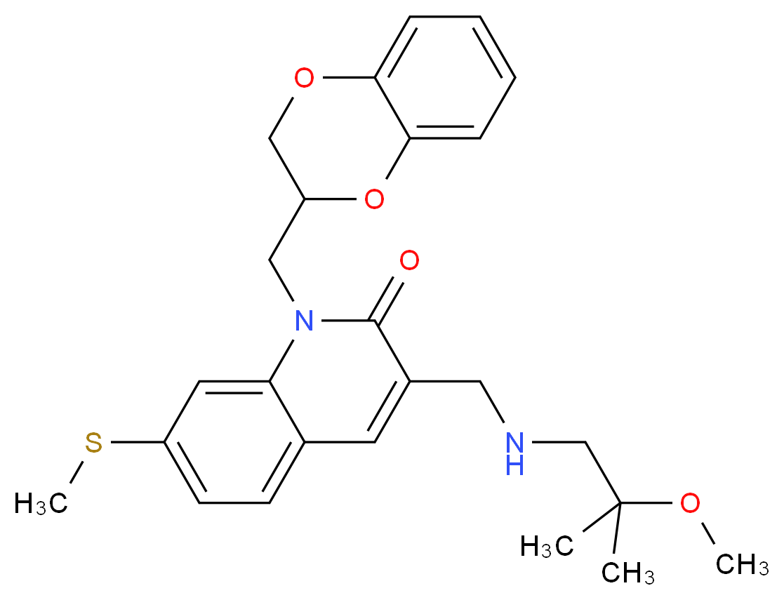 1-(2,3-dihydro-1,4-benzodioxin-2-ylmethyl)-3-{[(2-methoxy-2-methylpropyl)amino]methyl}-7-(methylthio)-2(1H)-quinolinone_分子结构_CAS_)
