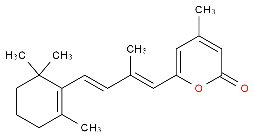 4-methyl-6-[(1E,3E)-2-methyl-4-(2,6,6-trimethylcyclohex-1-en-1-yl)buta-1,3-dien-1-yl]-2H-pyran-2-one_分子结构_CAS_87424-83-7