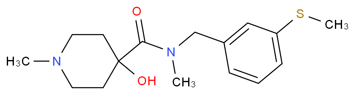 4-hydroxy-N,1-dimethyl-N-[3-(methylthio)benzyl]piperidine-4-carboxamide_分子结构_CAS_)