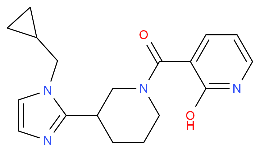 3-({3-[1-(cyclopropylmethyl)-1H-imidazol-2-yl]-1-piperidinyl}carbonyl)-2-pyridinol_分子结构_CAS_)
