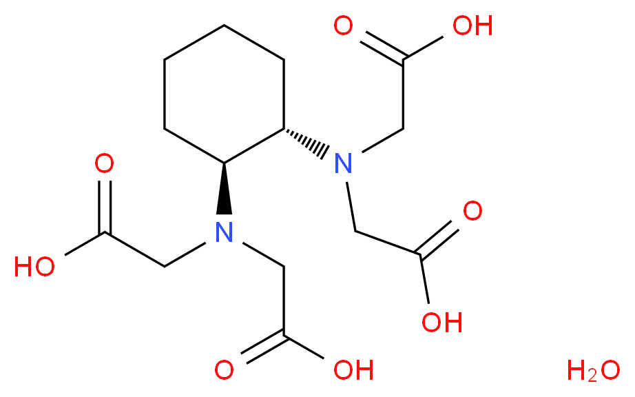 反-1,2-环己二胺-N,N,N',N'-四乙酸一水合物_分子结构_CAS_125572-95-4)