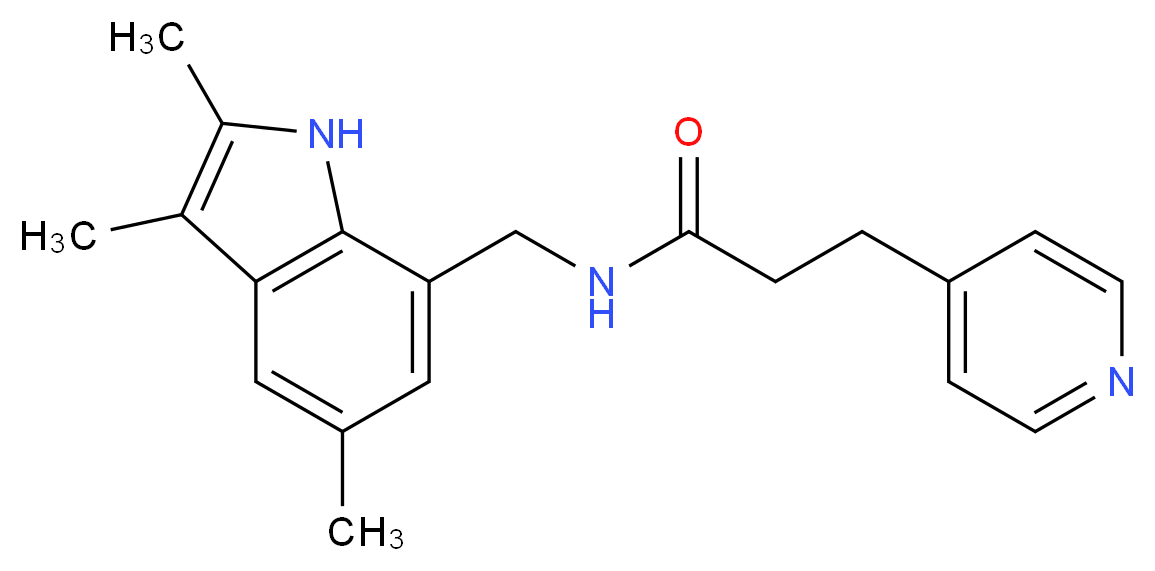 3-(4-pyridinyl)-N-[(2,3,5-trimethyl-1H-indol-7-yl)methyl]propanamide_分子结构_CAS_)