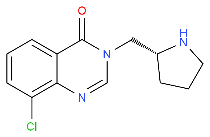 8-chloro-3-[(2R)-pyrrolidin-2-ylmethyl]quinazolin-4(3H)-one_分子结构_CAS_)