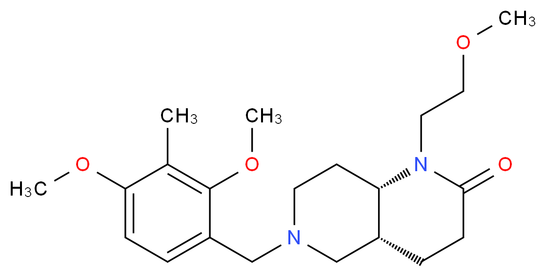 (4aR*,8aS*)-6-(2,4-dimethoxy-3-methylbenzyl)-1-(2-methoxyethyl)octahydro-1,6-naphthyridin-2(1H)-one_分子结构_CAS_)