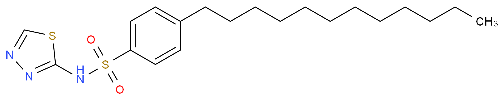 4-dodecyl-N-(1,3,4-thiadiazol-2-yl)benzene-1-sulfonamide_分子结构_CAS_1191951-57-1