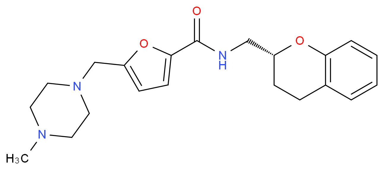 N-[(2R)-3,4-dihydro-2H-chromen-2-ylmethyl]-5-[(4-methylpiperazin-1-yl)methyl]-2-furamide_分子结构_CAS_)
