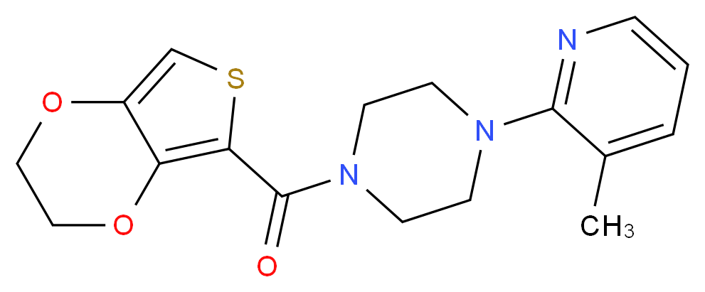 1-(2,3-dihydrothieno[3,4-b][1,4]dioxin-5-ylcarbonyl)-4-(3-methyl-2-pyridinyl)piperazine_分子结构_CAS_)