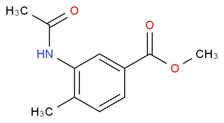 METHYL 3-ACETAMIDO-4-METHYLBENZOATE_分子结构_CAS_127506-01-8)