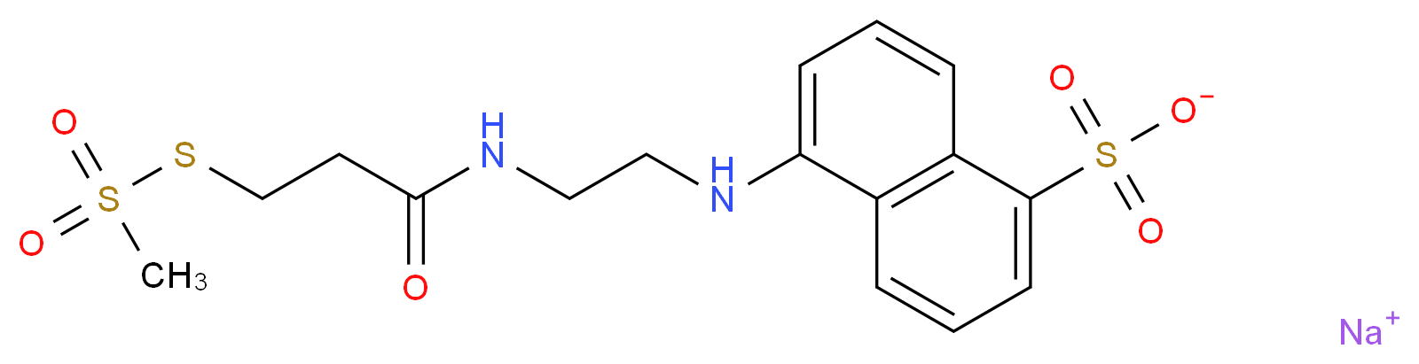 sodium 5-({2-[3-(methanesulfonylsulfanyl)propanamido]ethyl}amino)naphthalene-1-sulfonate_分子结构_CAS_359436-83-2