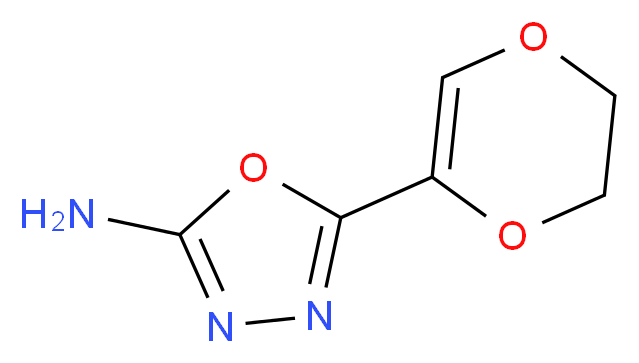 5-(5,6-dihydro-1,4-dioxin-2-yl)-1,3,4-oxadiazol-2-amine_分子结构_CAS_1283108-68-8