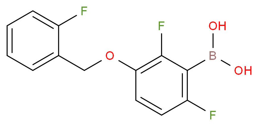 {2,6-difluoro-3-[(2-fluorophenyl)methoxy]phenyl}boronic acid_分子结构_CAS_836615-83-9