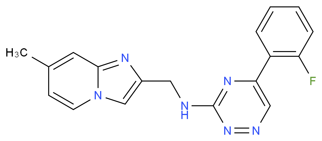 5-(2-fluorophenyl)-N-[(7-methylimidazo[1,2-a]pyridin-2-yl)methyl]-1,2,4-triazin-3-amine_分子结构_CAS_)