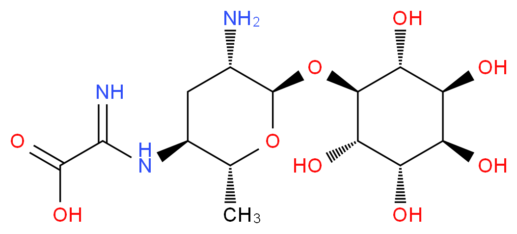 {N-[(2R,3S,5S,6R)-5-amino-2-methyl-6-{[(1S,2R,3S,4R,5S,6S)-2,3,4,5,6-pentahydroxycyclohexyl]oxy}oxan-3-yl]carbamimidoyl}formic acid_分子结构_CAS_6980-18-3