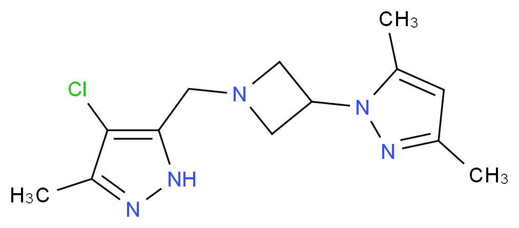 1-{1-[(4-chloro-3-methyl-1H-pyrazol-5-yl)methyl]azetidin-3-yl}-3,5-dimethyl-1H-pyrazole_分子结构_CAS_)