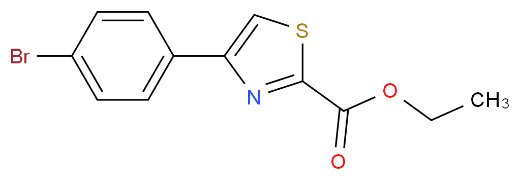ethyl 4-(4-bromophenyl)-1,3-thiazole-2-carboxylate_分子结构_CAS_53101-02-3