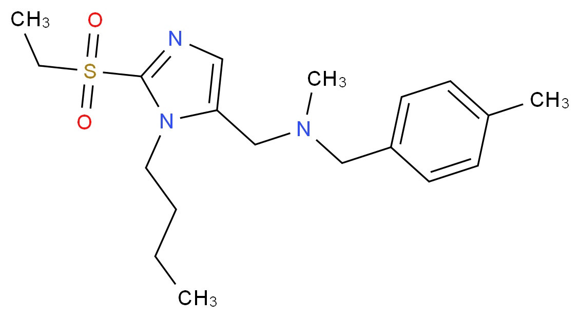 1-[1-butyl-2-(ethylsulfonyl)-1H-imidazol-5-yl]-N-methyl-N-(4-methylbenzyl)methanamine_分子结构_CAS_)