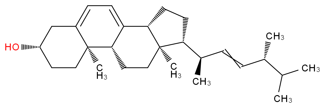 (1S,2R,5S,11R,14R,15R)-14-[(2R,5R)-5,6-dimethylhept-3-en-2-yl]-2,15-dimethyltetracyclo[8.7.0.0<sup>2</sup>,<sup>7</sup>.0<sup>1</sup><sup>1</sup>,<sup>1</sup><sup>5</sup>]heptadeca-7,9-dien-5-ol_分子结构_CAS_57-87-4