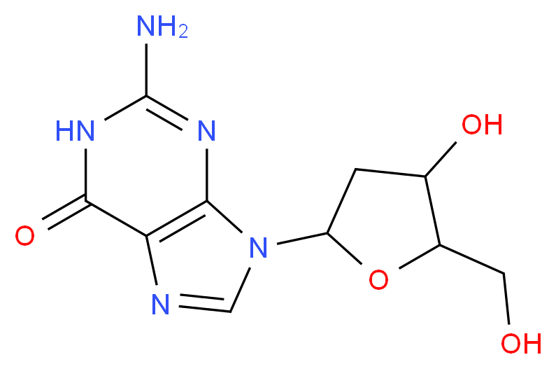2-amino-9-[4-hydroxy-5-(hydroxymethyl)oxolan-2-yl]-6,9-dihydro-1H-purin-6-one_分子结构_CAS_961-07-9