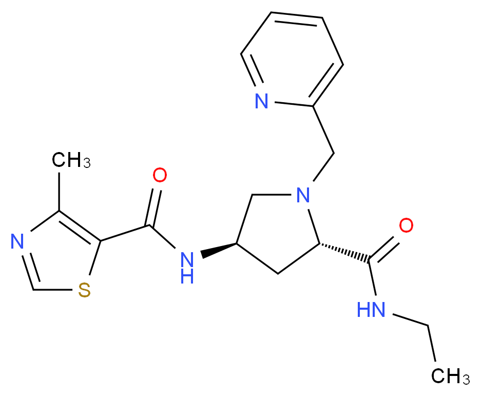 (4R)-N-ethyl-4-{[(4-methyl-1,3-thiazol-5-yl)carbonyl]amino}-1-(pyridin-2-ylmethyl)-L-prolinamide_分子结构_CAS_)