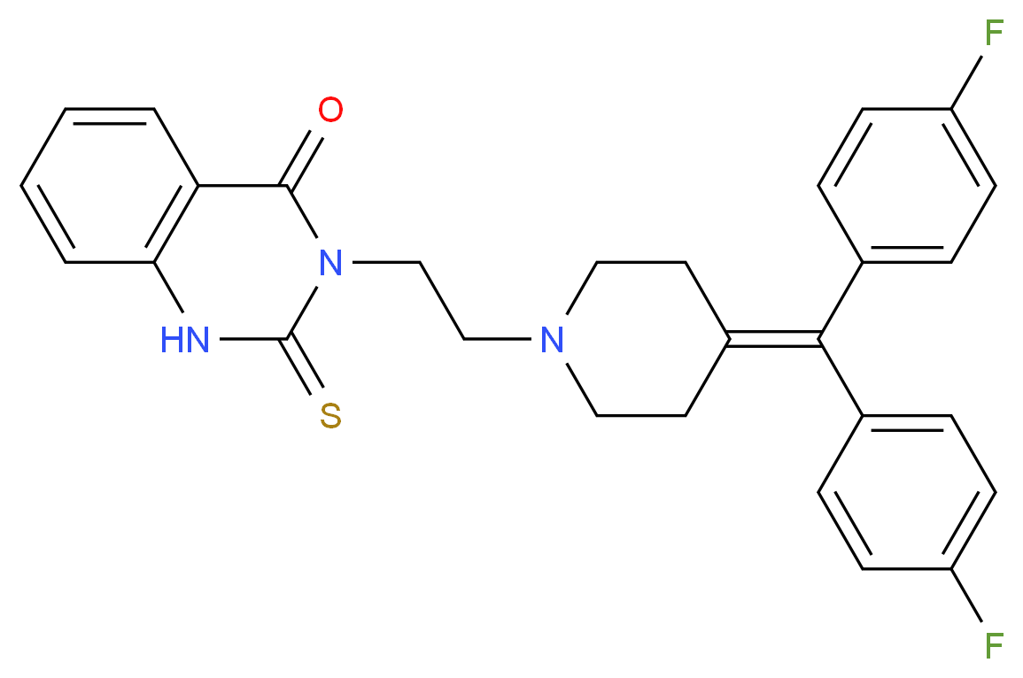 3-(2-{4-[bis(4-fluorophenyl)methylidene]piperidin-1-yl}ethyl)-2-sulfanylidene-1,2,3,4-tetrahydroquinazolin-4-one_分子结构_CAS_120166-69-0