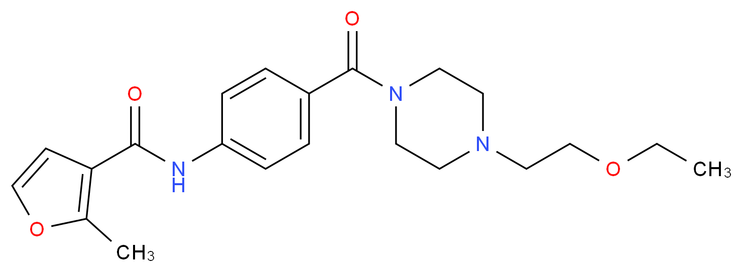 N-(4-{[4-(2-ethoxyethyl)piperazin-1-yl]carbonyl}phenyl)-2-methyl-3-furamide_分子结构_CAS_)