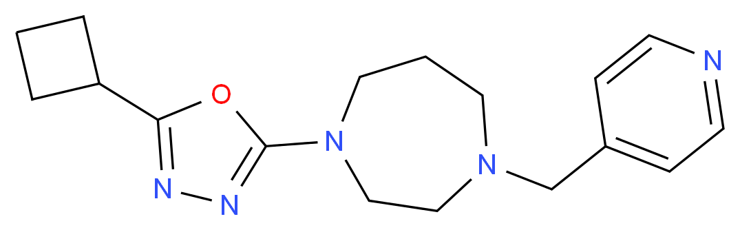1-(5-cyclobutyl-1,3,4-oxadiazol-2-yl)-4-(pyridin-4-ylmethyl)-1,4-diazepane_分子结构_CAS_)