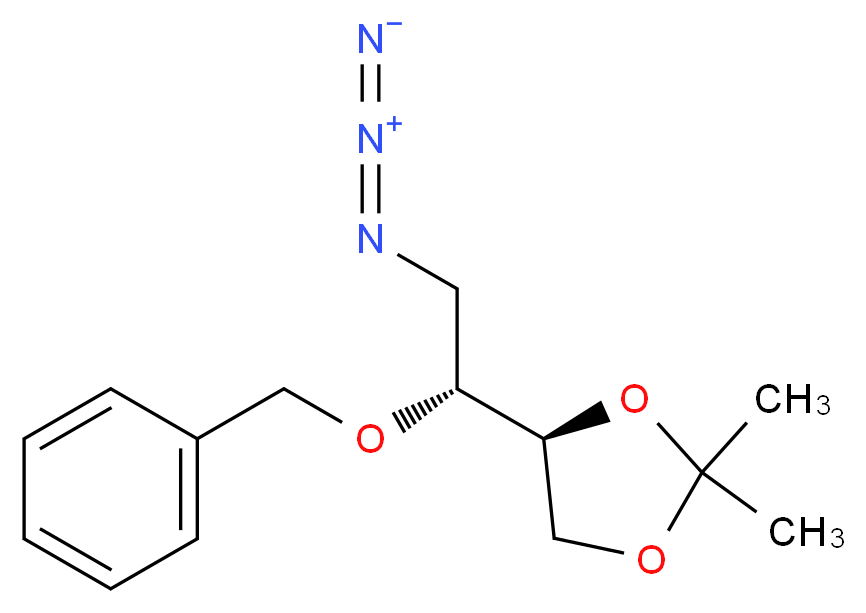 (4S)-4-[(1R)-2-azido-1-(benzyloxy)ethyl]-2,2-dimethyl-1,3-dioxolane_分子结构_CAS_1228077-93-7