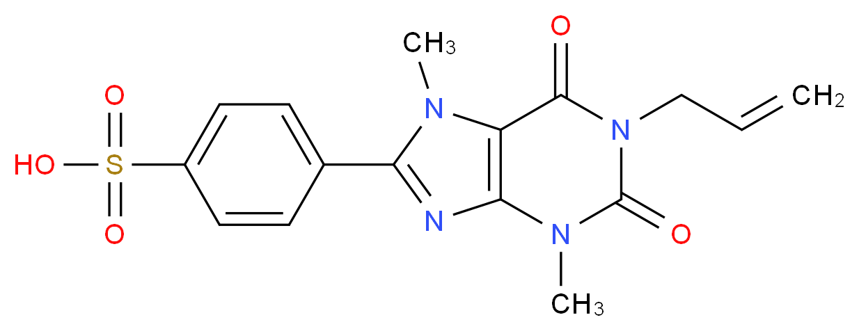 1-Allyl-3,7-dimethyl-8-sulfophenylxanthine_分子结构_CAS_149981-25-9)