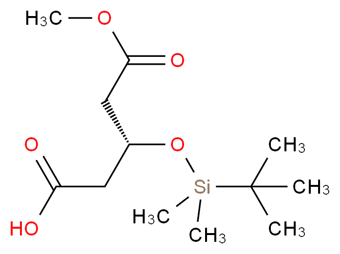 (3R)-3-[(tert-butyldimethylsilyl)oxy]-5-methoxy-5-oxopentanoic acid_分子结构_CAS_109744-49-2