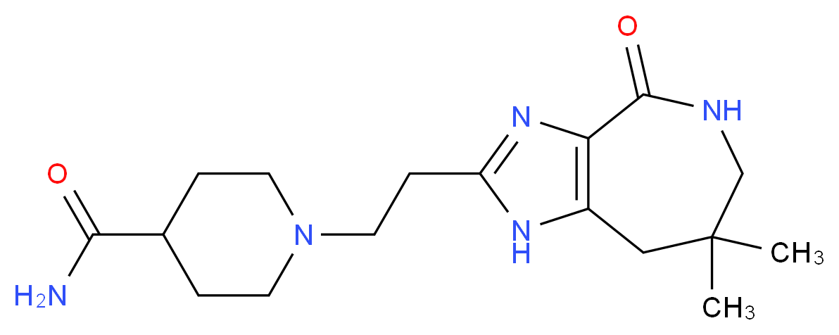 1-[2-(7,7-dimethyl-4-oxo-1,4,5,6,7,8-hexahydroimidazo[4,5-c]azepin-2-yl)ethyl]piperidine-4-carboxamide_分子结构_CAS_)