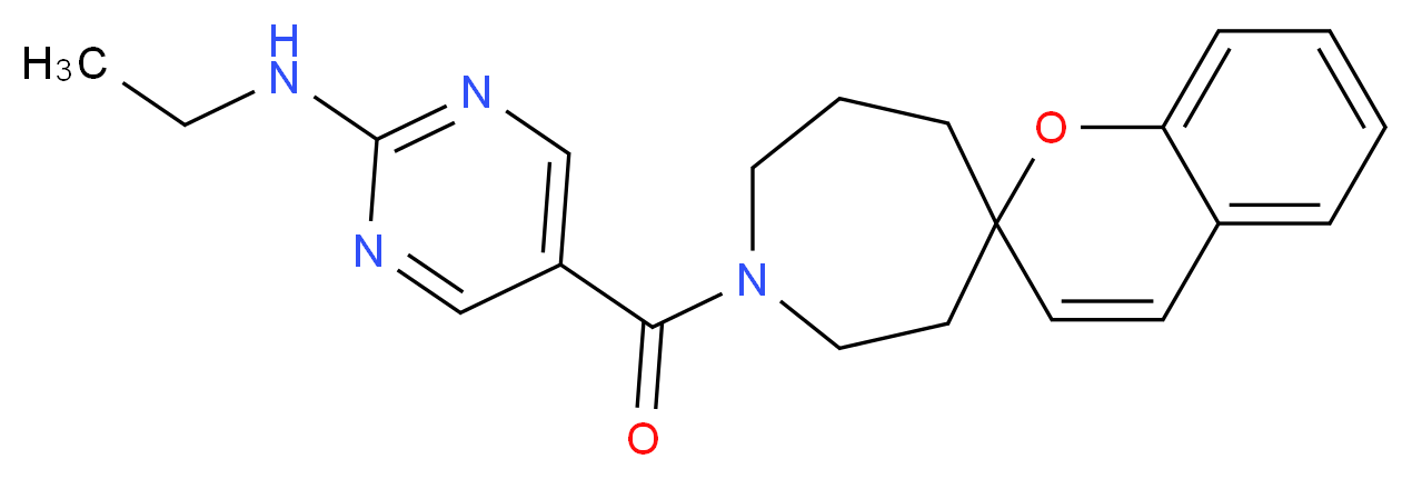 N-ethyl-5-(1H-spiro[azepane-4,2'-chromen]-1-ylcarbonyl)pyrimidin-2-amine_分子结构_CAS_)