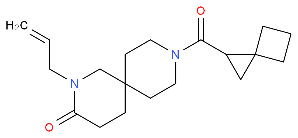 2-allyl-9-(spiro[2.3]hex-1-ylcarbonyl)-2,9-diazaspiro[5.5]undecan-3-one_分子结构_CAS_)