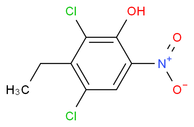 2,4-二氯-3-乙基-6-硝基苯酚_分子结构_CAS_99817-36-4)