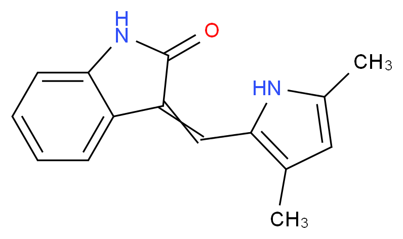 3-[(3,5-dimethyl-1H-pyrrol-2-yl)methylidene]-2,3-dihydro-1H-indol-2-one_分子结构_CAS_194413-58-6