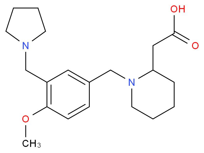 {1-[4-methoxy-3-(pyrrolidin-1-ylmethyl)benzyl]piperidin-2-yl}acetic acid_分子结构_CAS_)