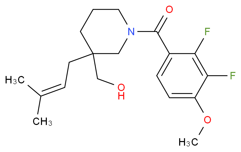 [1-(2,3-difluoro-4-methoxybenzoyl)-3-(3-methyl-2-buten-1-yl)-3-piperidinyl]methanol_分子结构_CAS_)