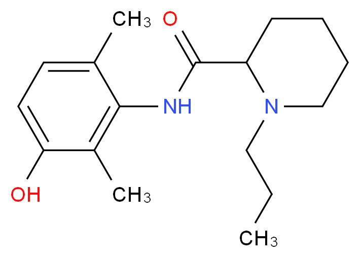 N-(3-hydroxy-2,6-dimethylphenyl)-1-propylpiperidine-2-carboxamide_分子结构_CAS_163589-30-8