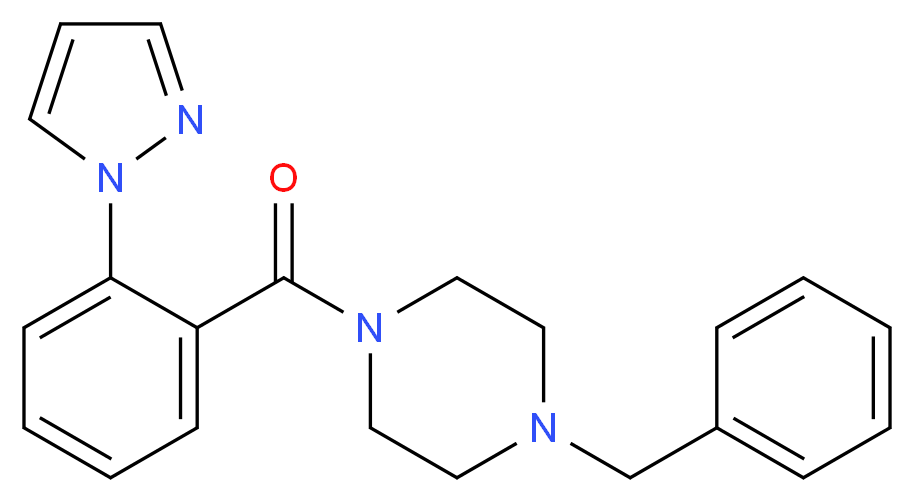 1-benzyl-4-[2-(1H-pyrazol-1-yl)benzoyl]piperazine_分子结构_CAS_)