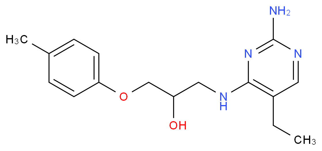 1-[(2-amino-5-ethylpyrimidin-4-yl)amino]-3-(4-methylphenoxy)propan-2-ol_分子结构_CAS_)