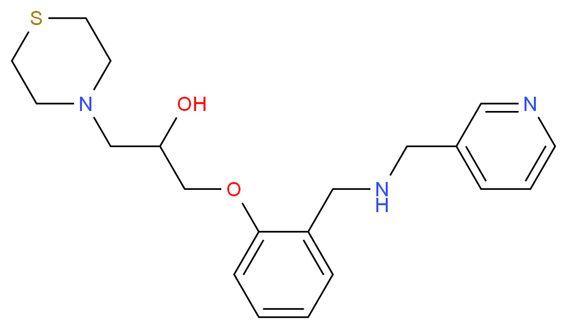 1-(2-{[(3-pyridinylmethyl)amino]methyl}phenoxy)-3-(4-thiomorpholinyl)-2-propanol_分子结构_CAS_)