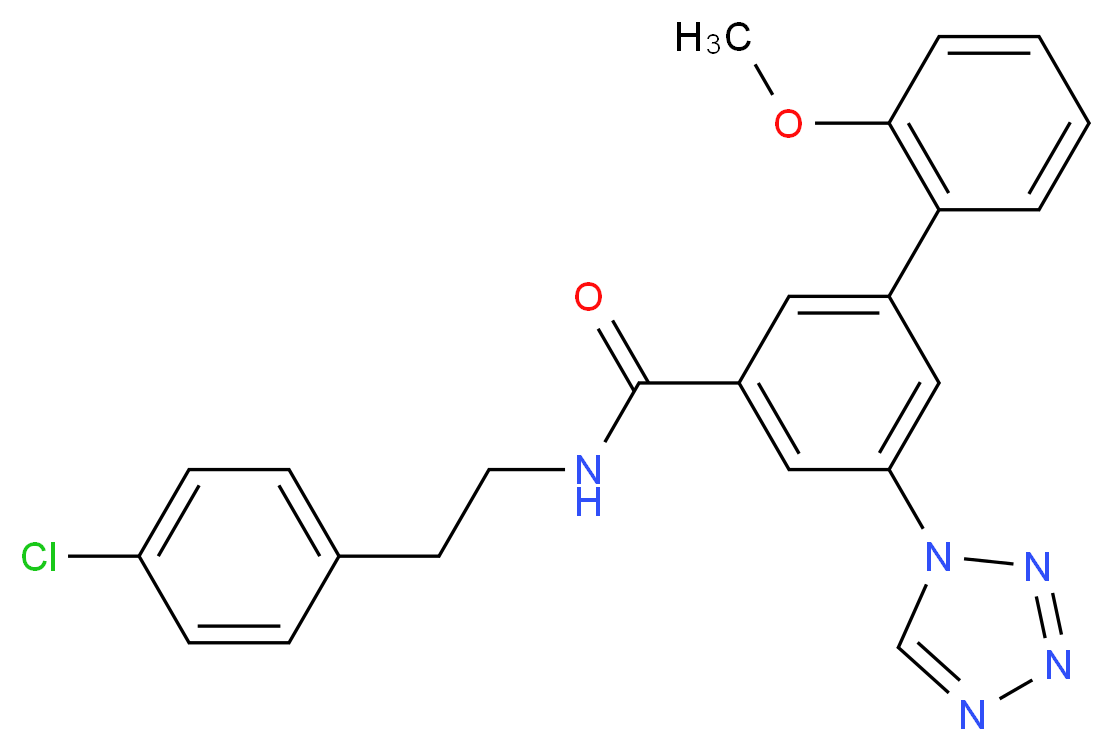N-[2-(4-chlorophenyl)ethyl]-2'-methoxy-5-(1H-tetrazol-1-yl)-3-biphenylcarboxamide_分子结构_CAS_)