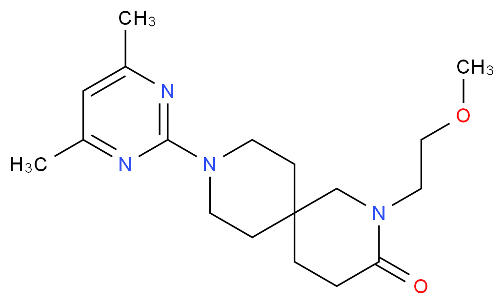 9-(4,6-dimethylpyrimidin-2-yl)-2-(2-methoxyethyl)-2,9-diazaspiro[5.5]undecan-3-one_分子结构_CAS_)