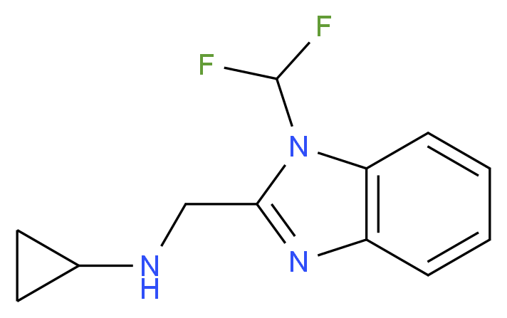 N-{[1-(difluoromethyl)-1H-benzimidazol-2-yl]methyl}cyclopropanamine_分子结构_CAS_)