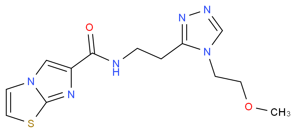 N-{2-[4-(2-methoxyethyl)-4H-1,2,4-triazol-3-yl]ethyl}imidazo[2,1-b][1,3]thiazole-6-carboxamide_分子结构_CAS_)