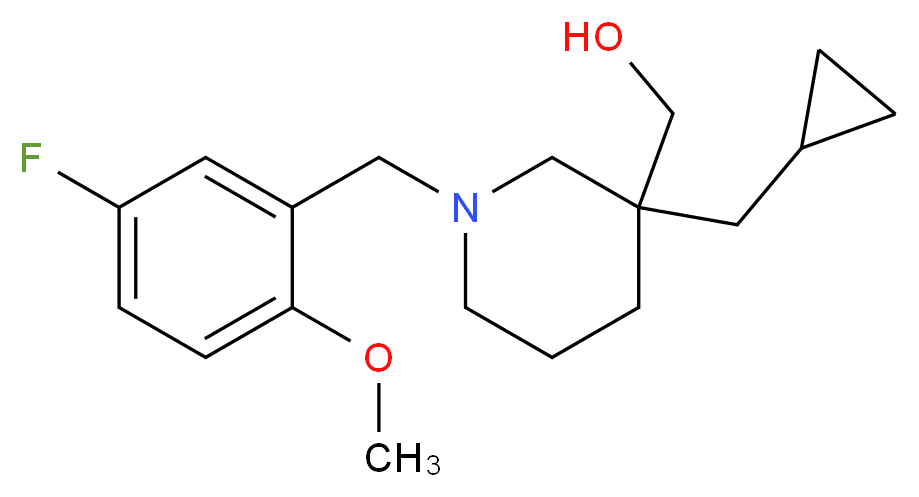 [3-(cyclopropylmethyl)-1-(5-fluoro-2-methoxybenzyl)piperidin-3-yl]methanol_分子结构_CAS_)