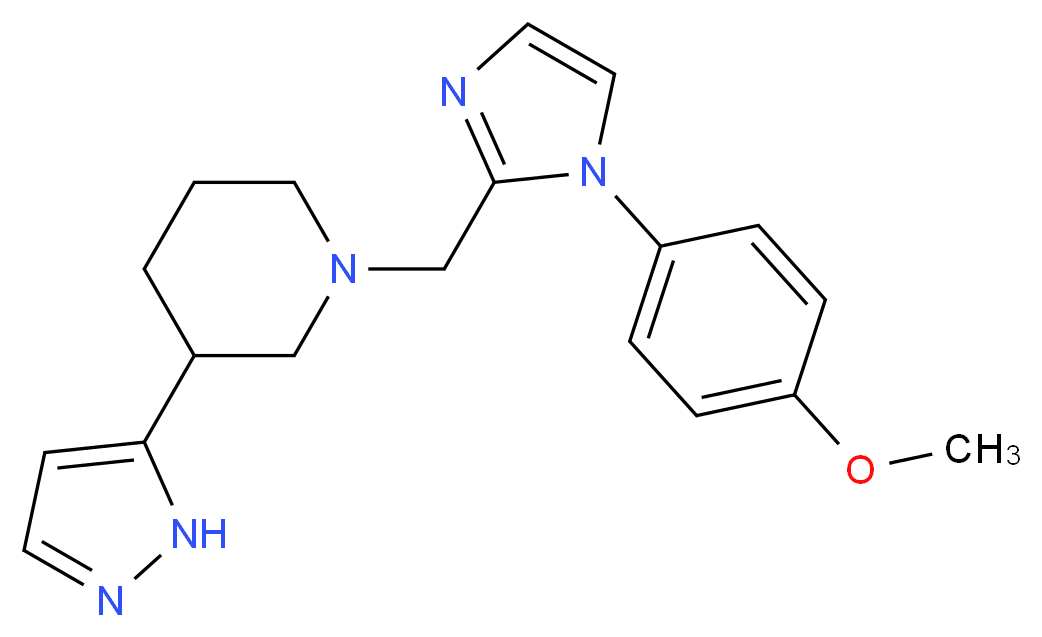 1-{[1-(4-methoxyphenyl)-1H-imidazol-2-yl]methyl}-3-(1H-pyrazol-5-yl)piperidine_分子结构_CAS_)