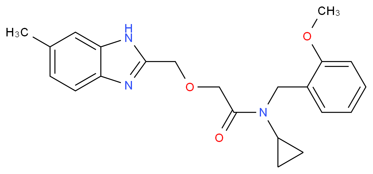 N-cyclopropyl-N-(2-methoxybenzyl)-2-[(6-methyl-1H-benzimidazol-2-yl)methoxy]acetamide_分子结构_CAS_)