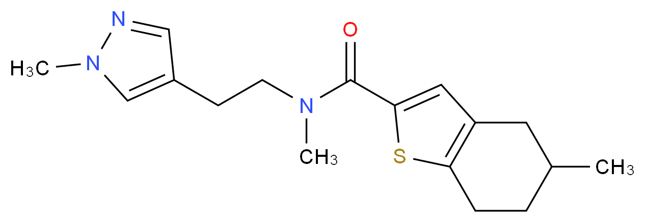 N,5-dimethyl-N-[2-(1-methyl-1H-pyrazol-4-yl)ethyl]-4,5,6,7-tetrahydro-1-benzothiophene-2-carboxamide_分子结构_CAS_)
