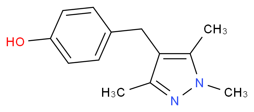 4-[(1,3,5-trimethyl-1H-pyrazol-4-yl)methyl]benzenol_分子结构_CAS_75999-00-7)